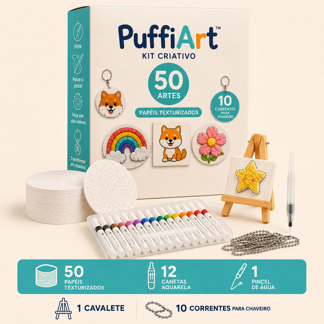 PuffiArt™ - Kit Mágico de Pintura 3D