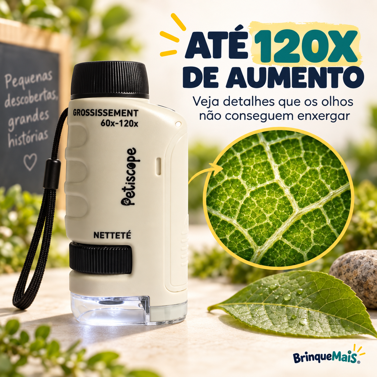 Kidscopie - Microscópio infantil com aumento de 120x