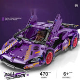 Carro de Corrida em blocos de montar Lamborghini Roxa - 470 peças