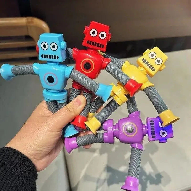 Kit com 4x Mini Robôs Marvin com Luzes e Ventosas que esticam