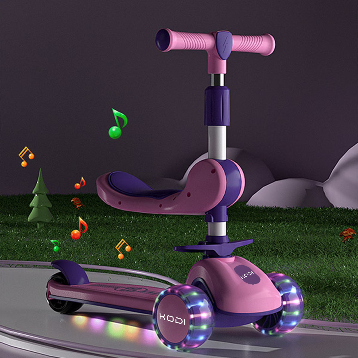 Scooter Infantil Deluxe com Assento & Rodas LED – Suporta até 100 kg
