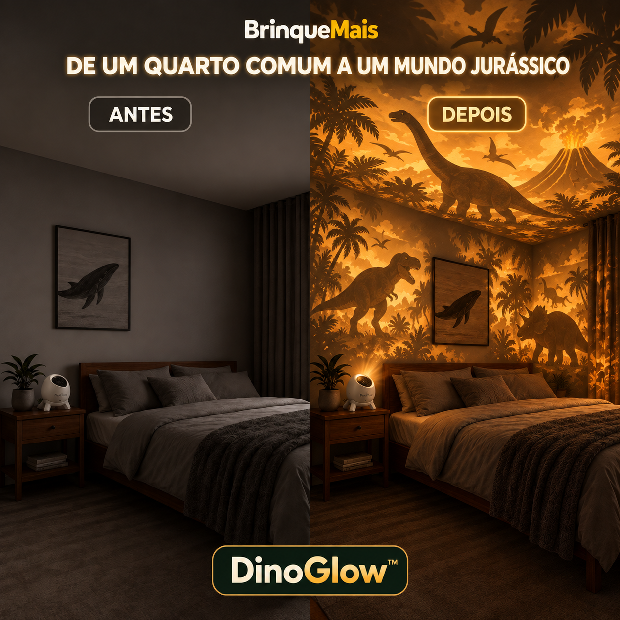 DinoGlow™ — Projetor de Dinossauros