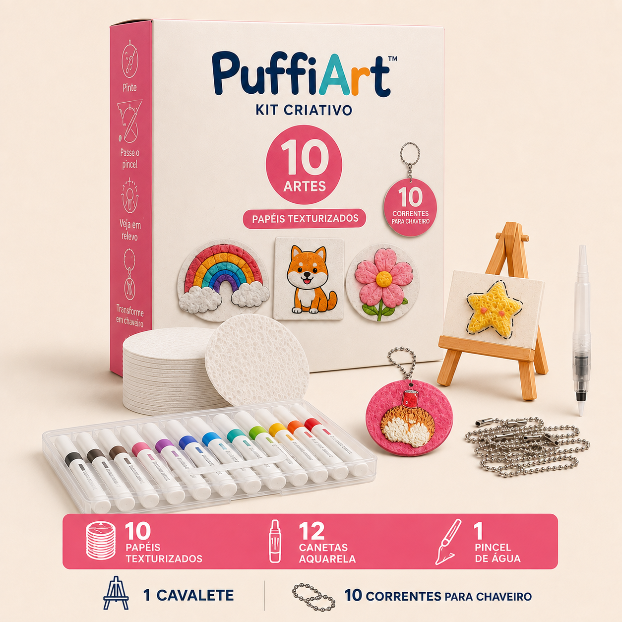 PuffiArt™ - Kit Mágico de Pintura 3D