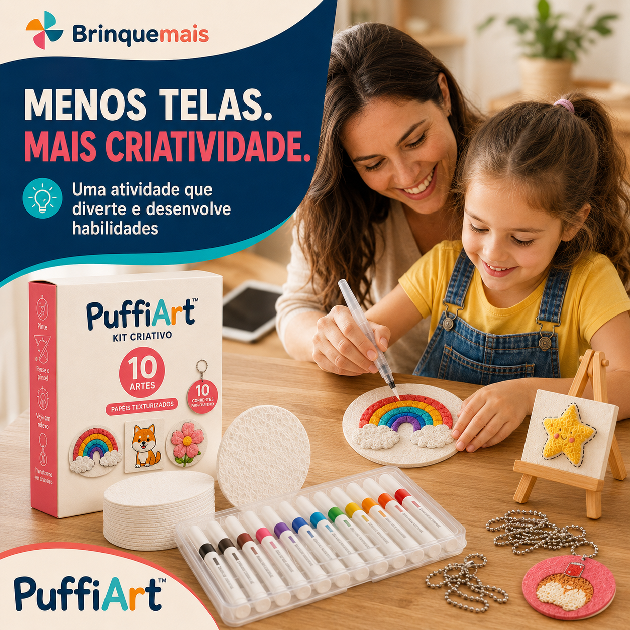 PuffiArt™ - Kit Mágico de Pintura 3D