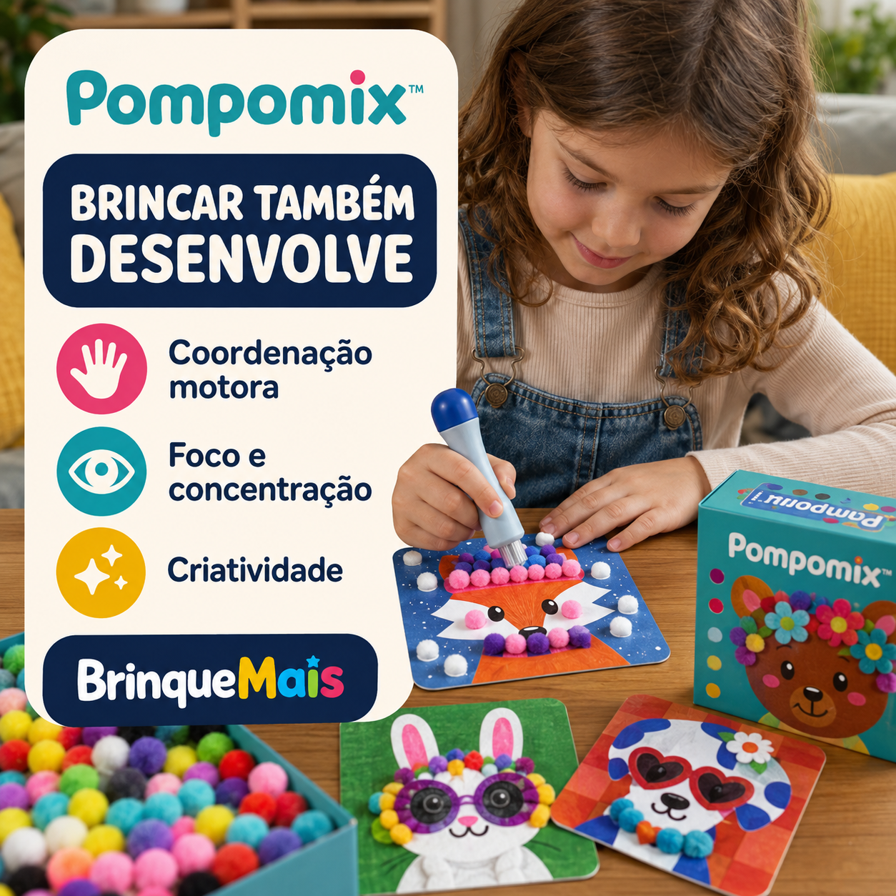 Pompomix™ — Kit Mágico de Animais Fofinhos 3D