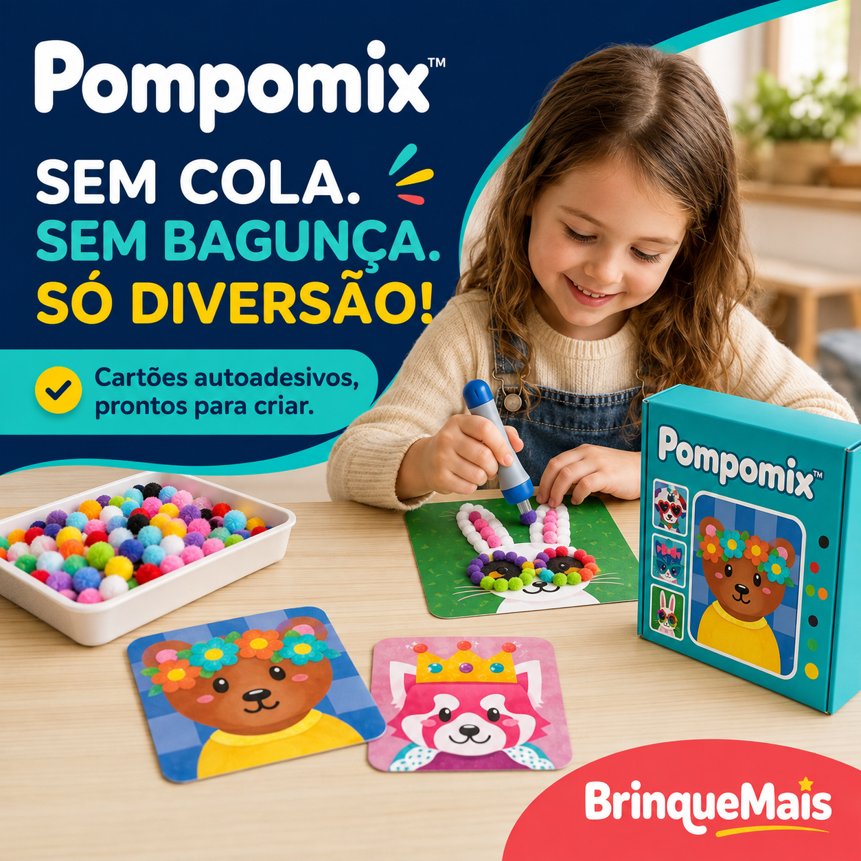 Pompomix™ — Kit Mágico de Animais Fofinhos 3D