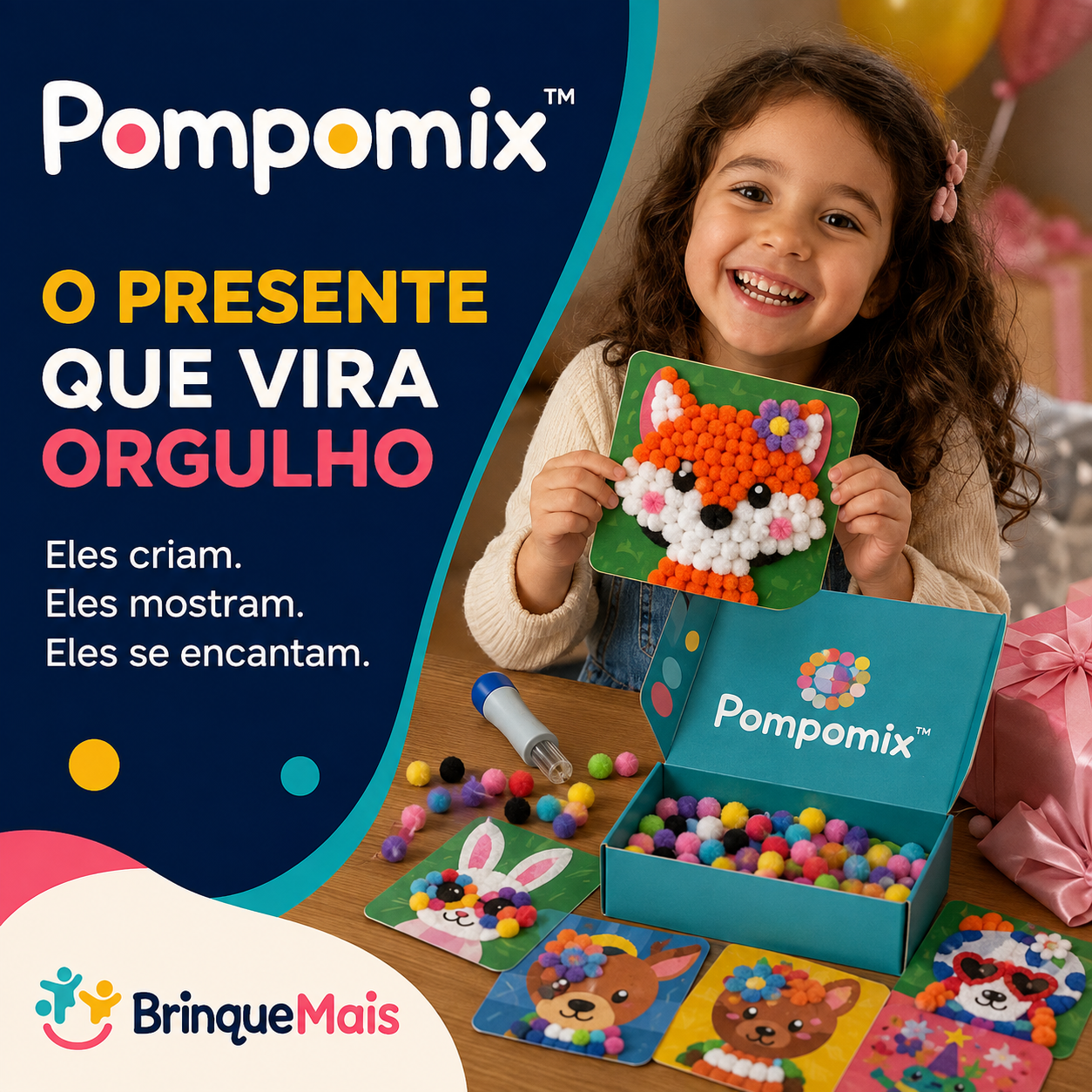 Pompomix™ — Kit Mágico de Animais Fofinhos 3D