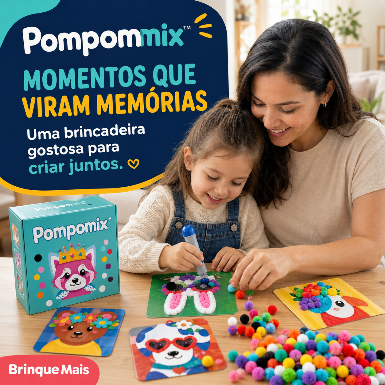 Pompomix™ — Kit Mágico de Animais Fofinhos 3D