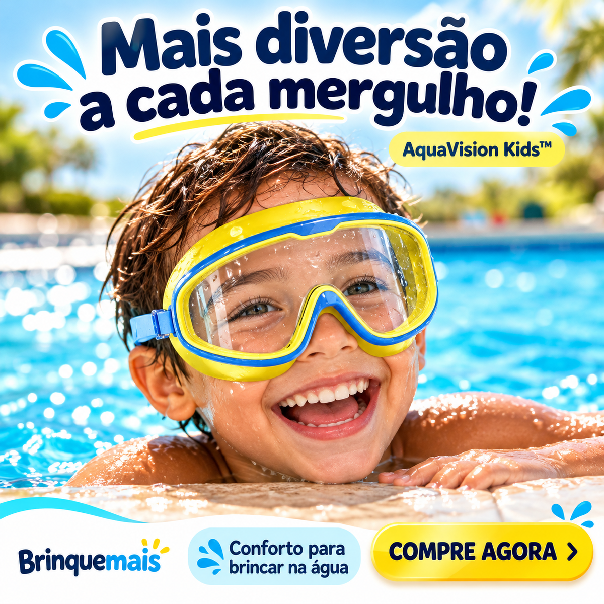 AquaVision Kids™ - Óculos de Natação Confortáveis para Crianças