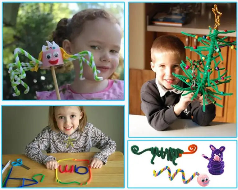 Pompoms Coloridos para montagem de brinquedos DIY - Kit com