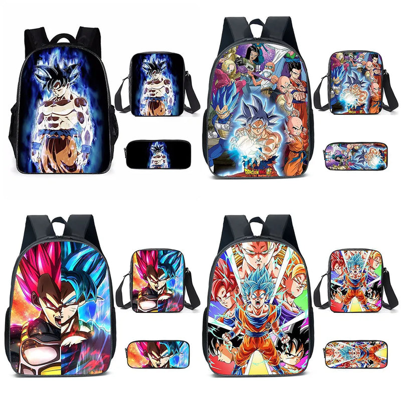 Kit 3 Peças Escolar Dragon Ball Z - Mochila + Bolsa + Estojo