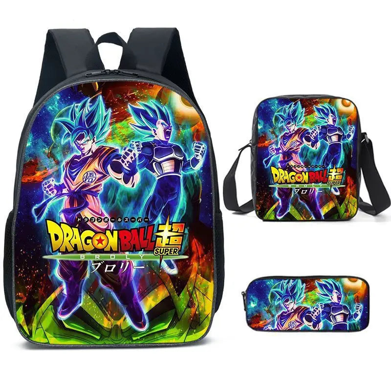 Kit 3 Peças Escolar Dragon Ball Z - Mochila + Bolsa + Estojo