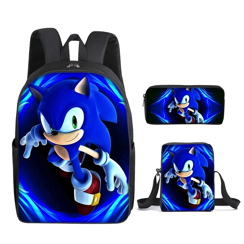 Kit 3 Peças Sonic - Mochila + Bolsa + Estojo