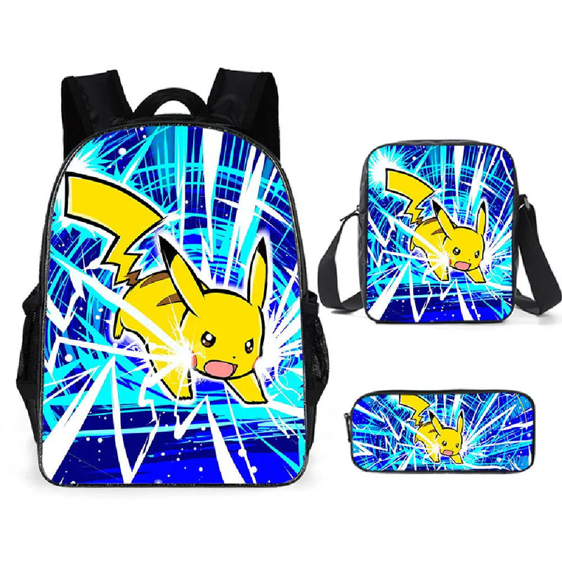 Kit 3 Peças Escolar Pokemon - Mochila + Bolsa + Estojo