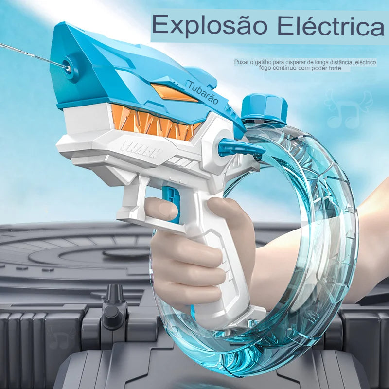 Tubarão Power Splash - Pistola d'Água Automática para Adultos e Crianças