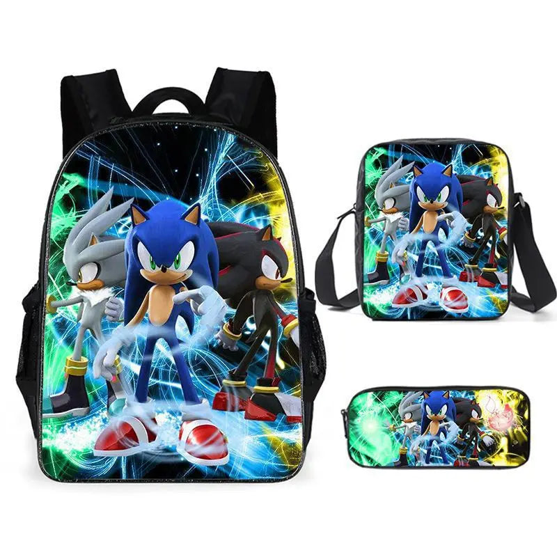 Kit 3 Peças Sonic - Mochila + Bolsa + Estojo