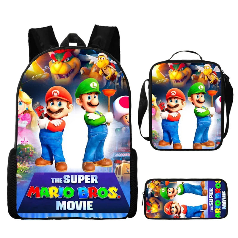 Kit 3 Peças Super Mario - Mochila + Bolsa + Estojo