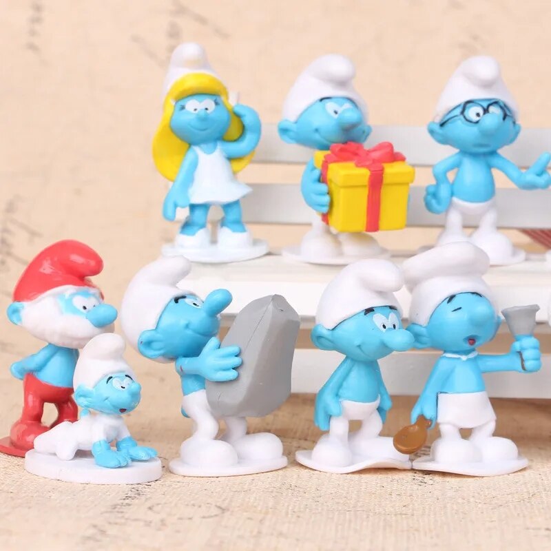 Kit 12 Bonecos Turma dos Smurfs - Edição Limitada