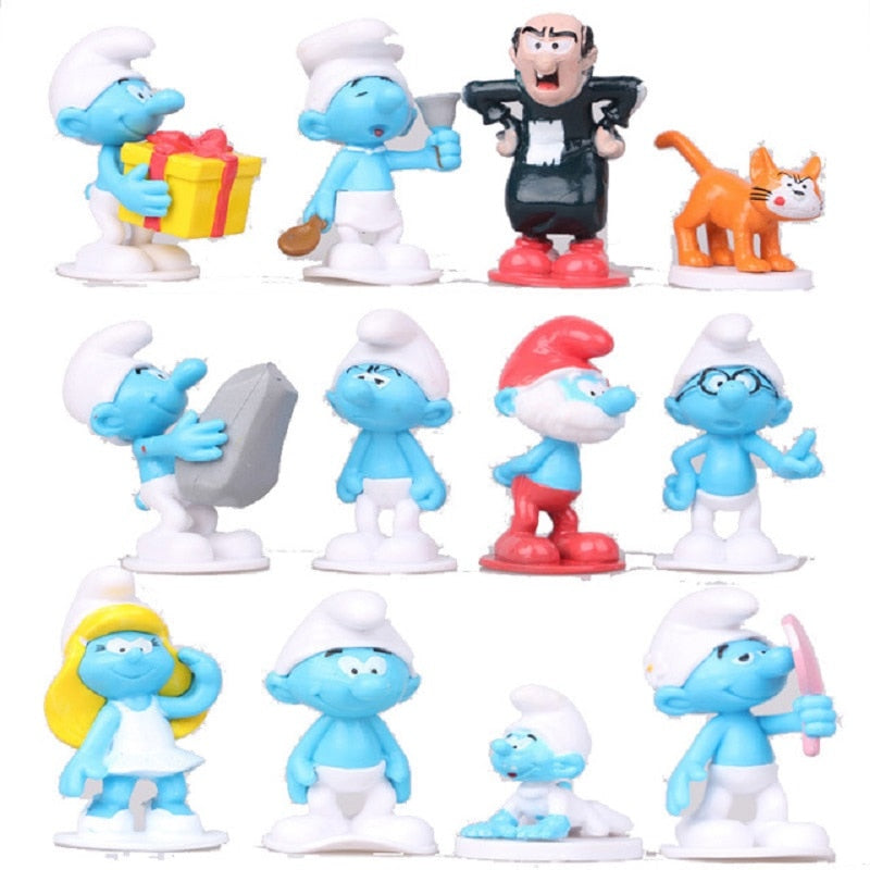 Kit 12 Bonecos Turma dos Smurfs - Edição Limitada