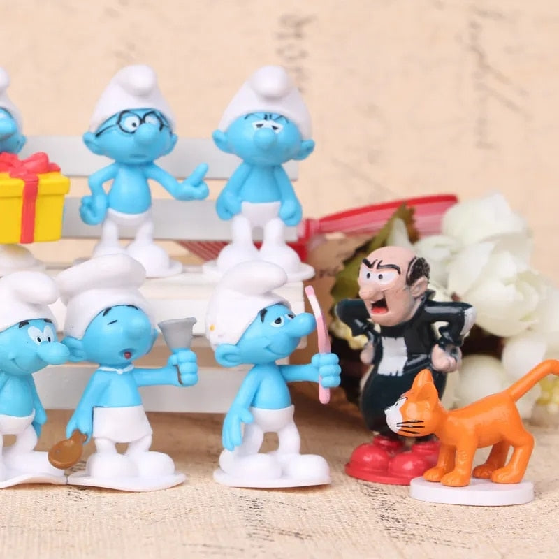 Kit 12 Bonecos Turma dos Smurfs - Edição Limitada