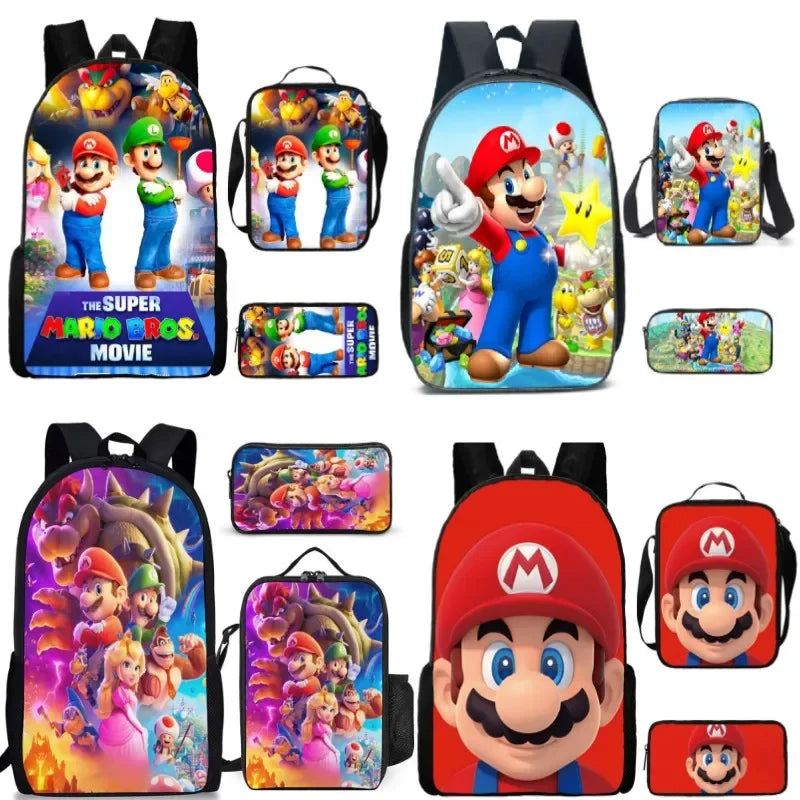 Kit 3 Peças Super Mario - Mochila + Bolsa + Estojo