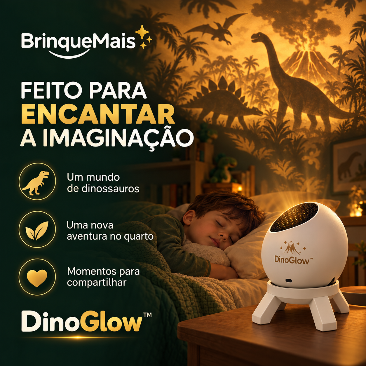 DinoGlow™ — Projetor de Dinossauros