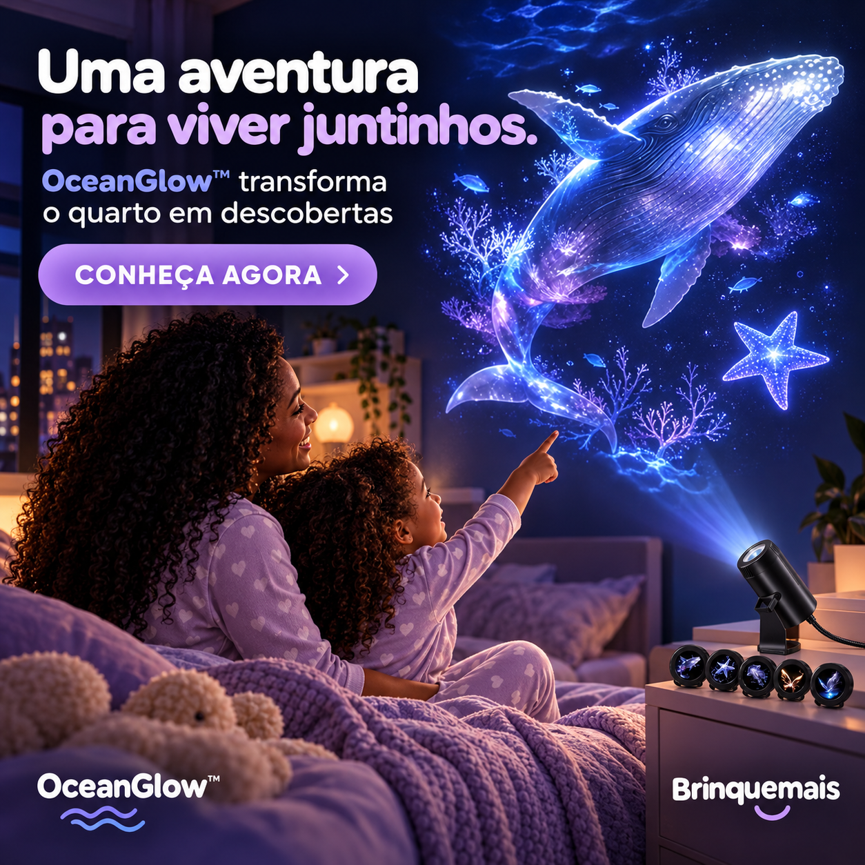OceanGlow™ — Projetor de Animais Marinhos