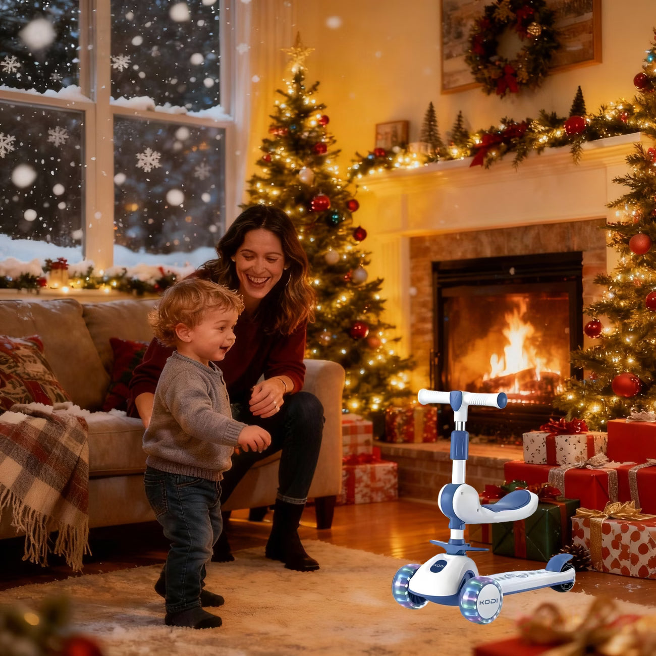 Scooter Infantil Deluxe com Assento & Rodas LED – Suporta até 100 kg