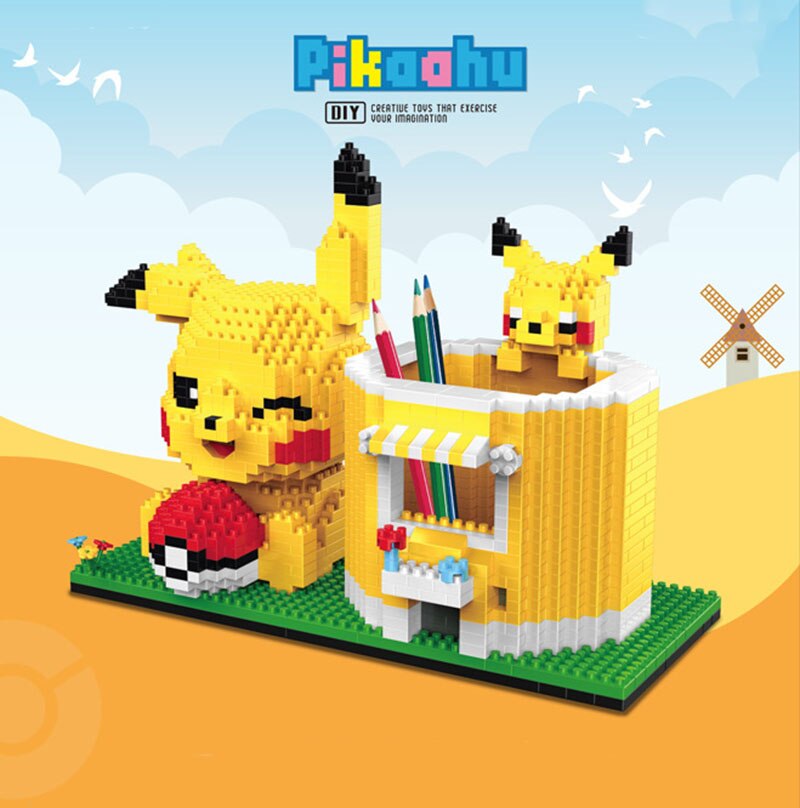 Bloco de Montar Pikachu - Porta Lápis