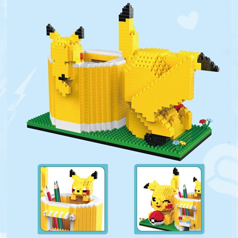 Bloco de Montar Pikachu - Porta Lápis