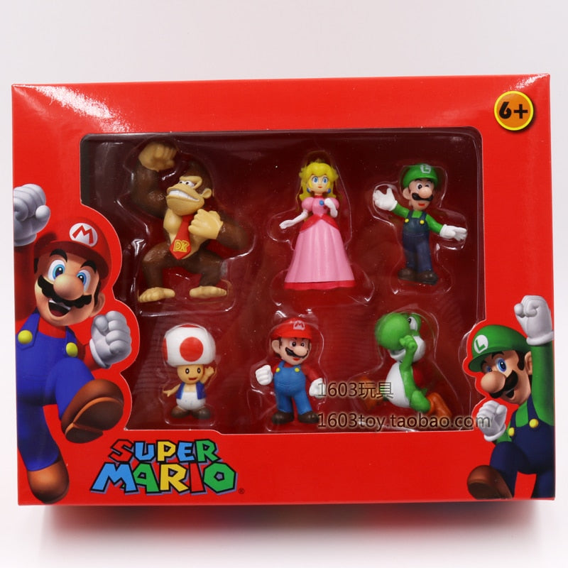 Kit 6 Bonecos Super Mario e sua turma