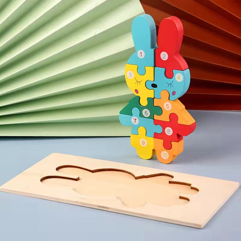 3d quebra-cabeça de madeira espaço pensando imaginação lógica